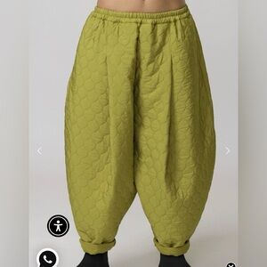 Kedem Sasson Lupine Pants Yellow Green K161 Size 2 (US 16-18)